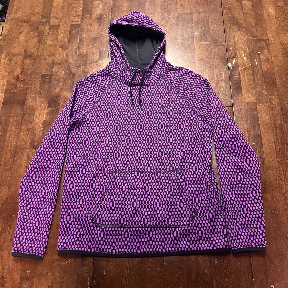 Nike Therma-Fit Women's Polka Dot Purple Hooded Sweater Size Medium - Picture 2 of 8